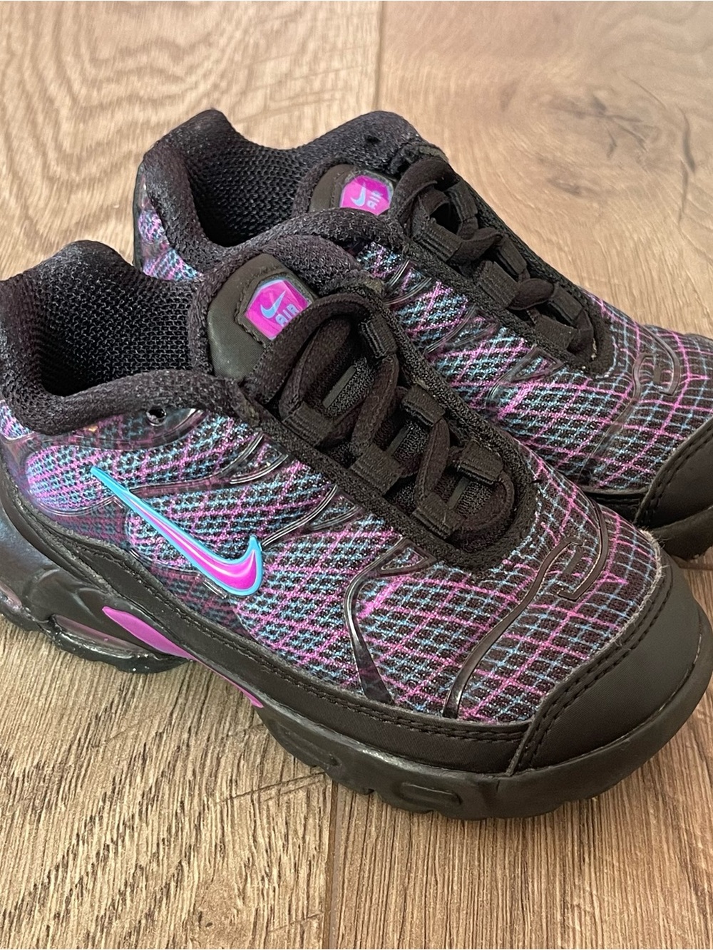 Nike Air Max Plus Spirograph Black Purple Blue Infant Toddler Size 6 Sneakers